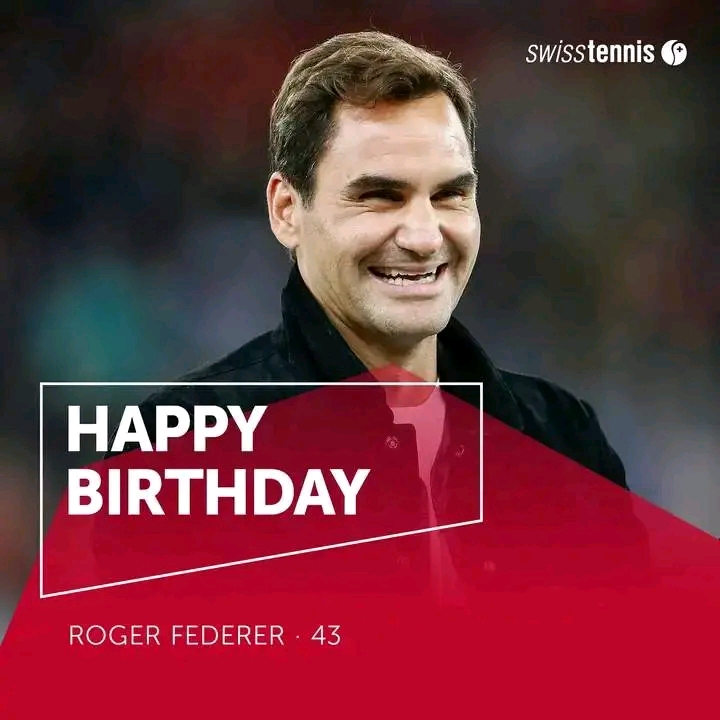 Huge Celebration:🍾 🎉🎂🥳🎊💸 Happy birthday legend tennis Roger Federer