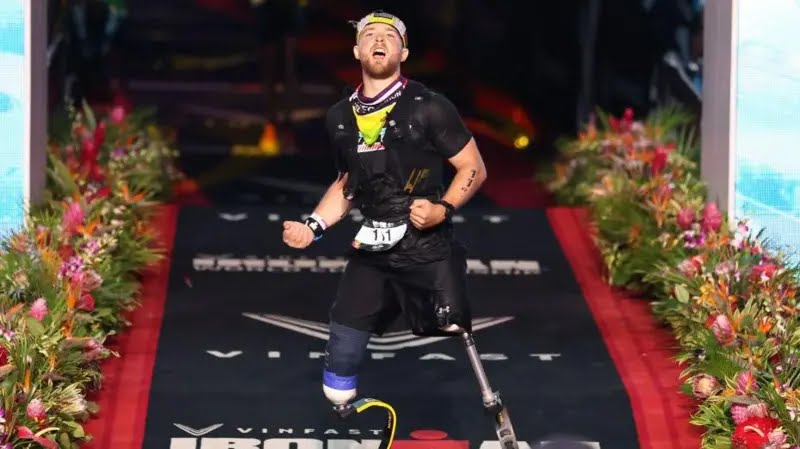 Just In: Monger breaks Ironman record for double amputee after…..