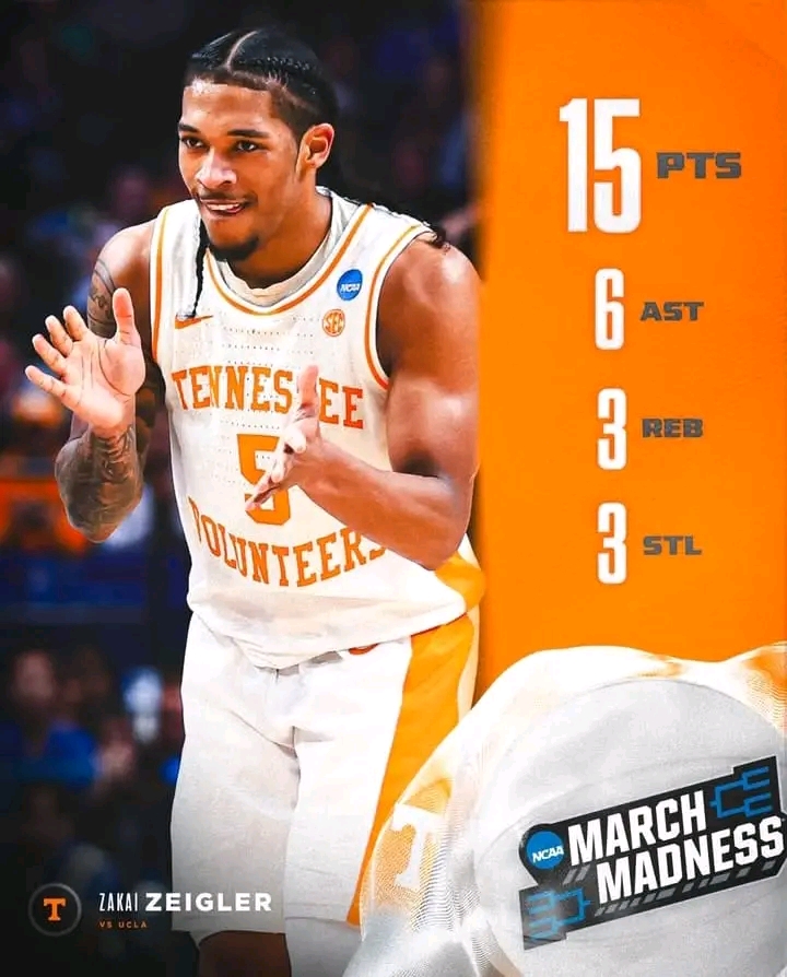 Dropping the Hammer: Zakai Ziegler Sparks Tennessee Vols to NCAA Tournament Victory, Ziegler recorded 15 points, six assists, three rebounds, and three steals, cementing his role as a leader for the Vols…..