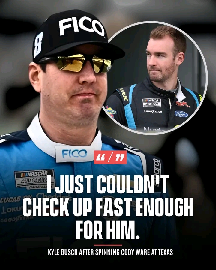 SAD NEWS: Kyle Busch Tell the 51 team sorry 😓— showing respect after spinning out Cody Ware. A tough break for Rick Ware Racing’s strong weekend that…..