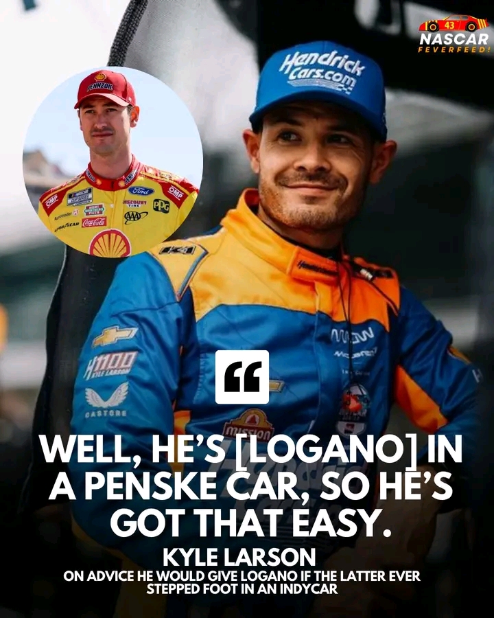 What Kyle Larson couldn’t help but take a playful jab when asked what advice he’d give Joey Logano ahead of any IndyCar stint….